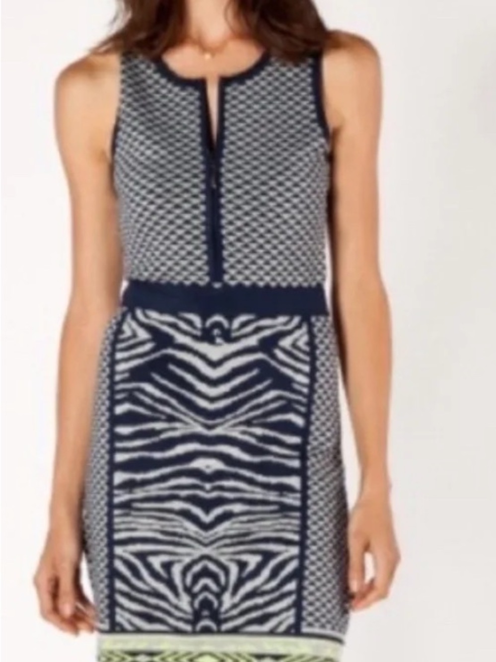 Hale Bob bohemian zebra Sleeveless mini 
Dress